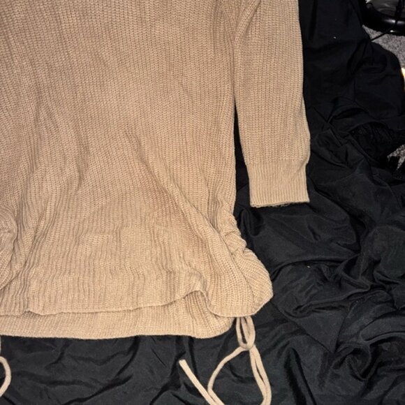 Cozy Tan Knit Sweater Dress - Picture 2 of 4